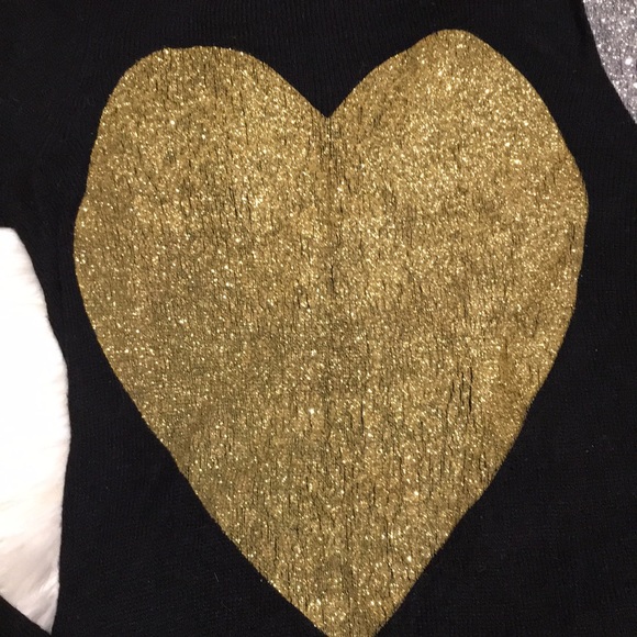 Wildfox Gold Sequin/Sparkly Heart Sweater - Picture 9 of 12
